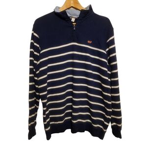 (M) Men Vineyard Vines x Target Navy Blue Stripped Quarter Zip